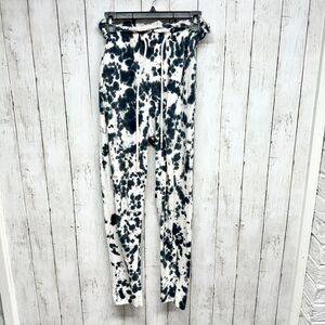 Bassike Pants Size 0 High Tie-dyed Organic Cotton-jersey Track Pants In White